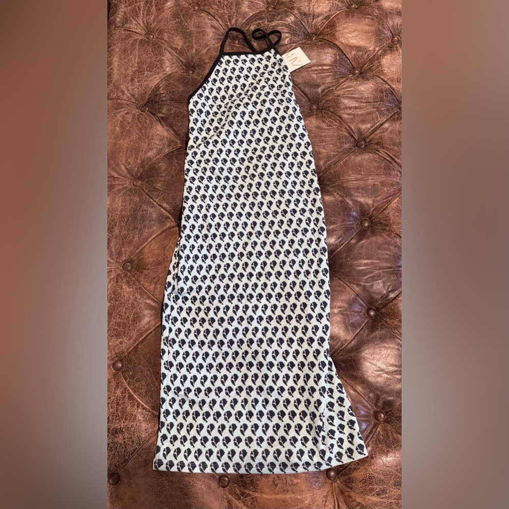 Zara Black and White Midi Dress